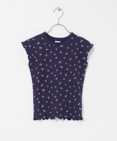 花柄ワッフルフレンチフリルTシャツ(KIDS)