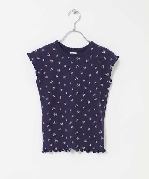 花柄ワッフルフレンチフリルTシャツ(KIDS)