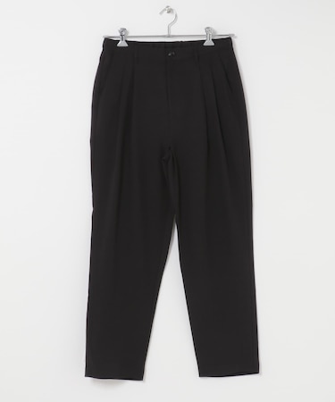 リネンブレンド2タックテーパードパンツ