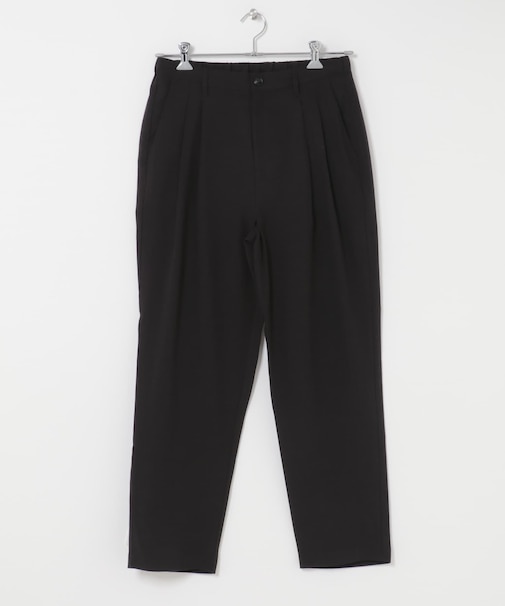 リネンブレンド2タックテーパードパンツ