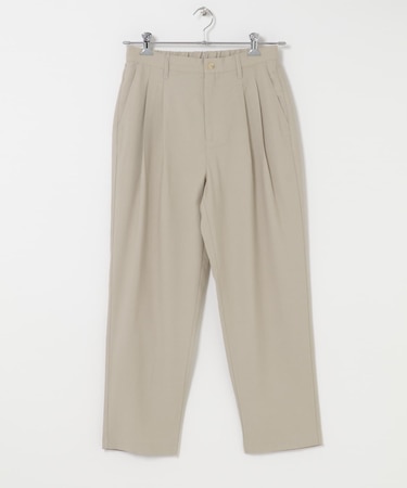リネンブレンド2タックテーパードパンツ