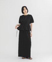 ドロストタックペプラムブラウス