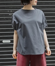 FORK&SPOON ボトルネックギャザースリーブTシャツ