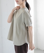FORK&SPOON ボトルネックギャザースリーブTシャツ