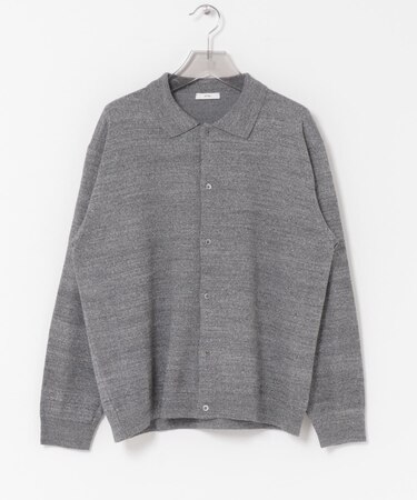 ATON　C／W BOUCLE POLO CARDIGAN