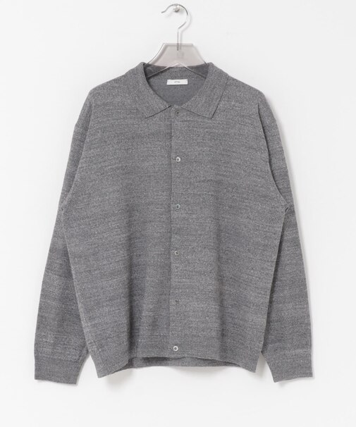 ATON　C／W BOUCLE POLO CARDIGAN