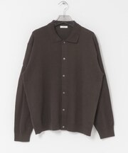 ATON C/W BOUCLE POLO CARDIGAN