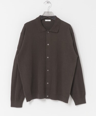 ATON　C／W BOUCLE POLO CARDIGAN