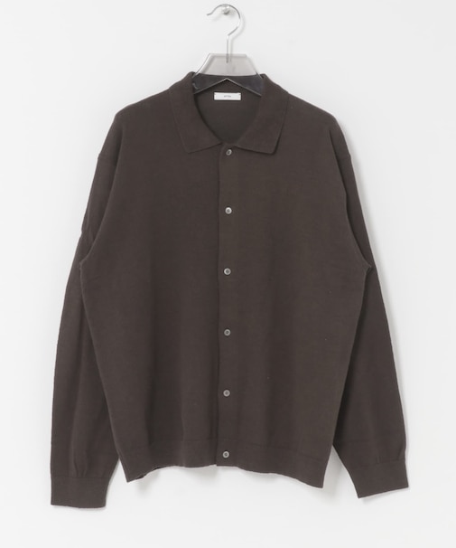 ATON　C／W BOUCLE POLO CARDIGAN