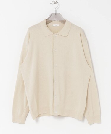 ATON　C／W BOUCLE POLO CARDIGAN