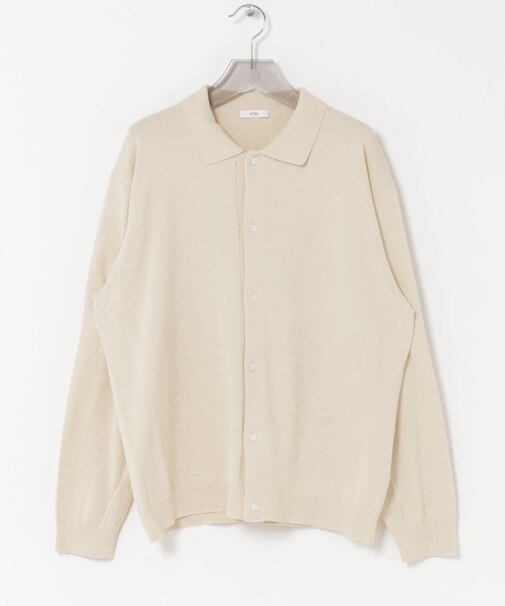 ATON　C／W BOUCLE POLO CARDIGAN