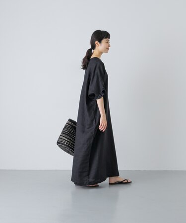 『2サイズ展開』リネンフリルスリーブワンピース