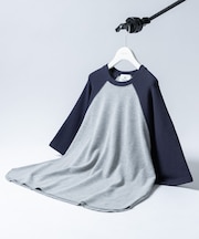 配色ワッフルラグランショートスリーブTシャツ