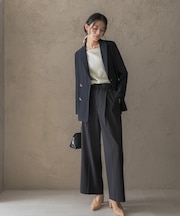 防シワハイウエストワイドスラックス