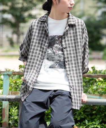 『速乾』パナマライク リラックスチェックシャツ