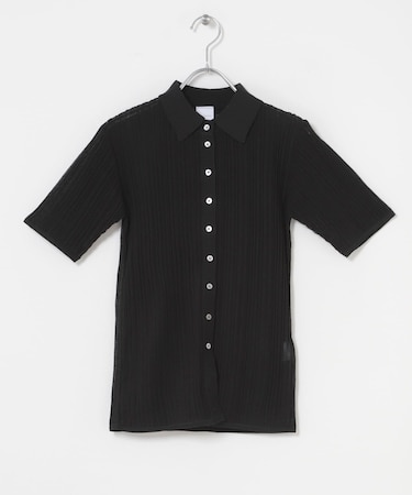 ELENDEEK　SHEER PLEATS KNIT TOP