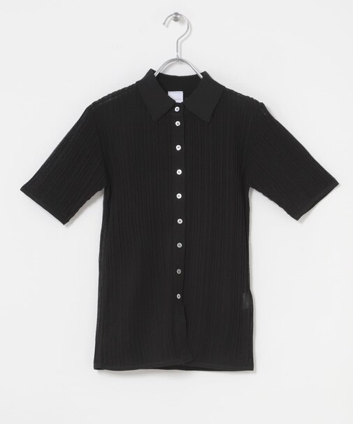 ELENDEEK　SHEER PLEATS KNIT TOP