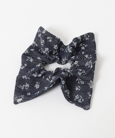 heyep FLORAL DENIM SCRUNCHIE