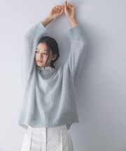 モヘア混スパンコールシアーニット