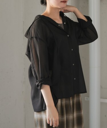 FORK&SPOON シアーフーディーシャツ