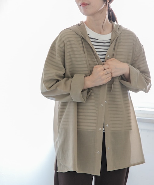 FORK&SPOON シアーフーディーシャツ