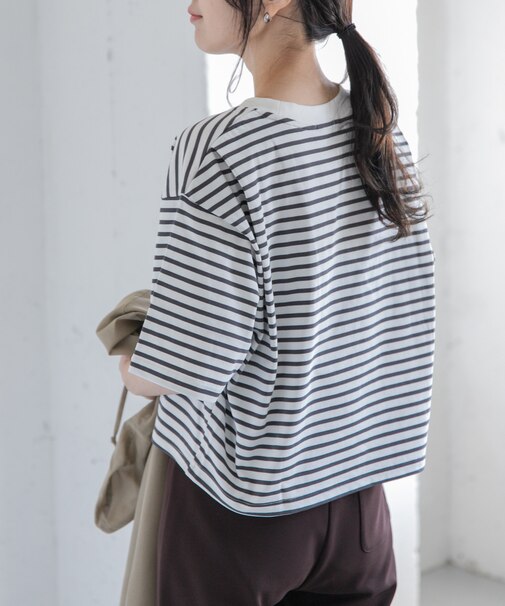 FORK&SPOON　ショルダータックTシャツ