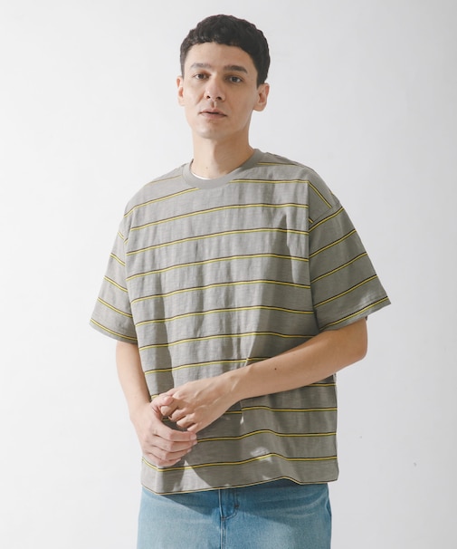 スラブ天竺ボーダーショートスリーブTシャツ