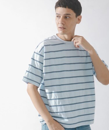 スラブ天竺ボーダーショートスリーブTシャツ