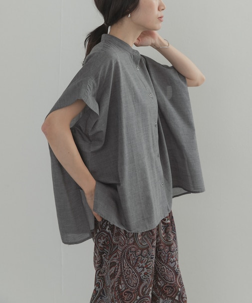 シャンブレーワイドシャツ