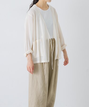 シアーカシュクールカーデシャツ