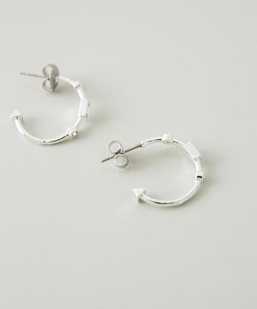 ジオメトリッククリアビジューフープピアス