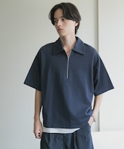ライトダンボールポンチハーフジップ Tシャツ