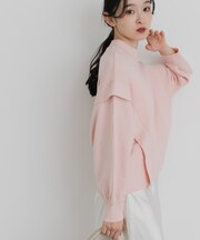 『洗濯可』ストレッチショルダータックセーター