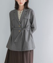 防シワ シャンブレーシャツジャケット