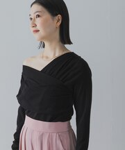 シルク混2WAYドレーププルオーバー