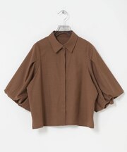 グラフチェック袖ボリュームシャツ