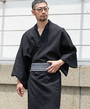 紳士浴衣 綿麻先染め