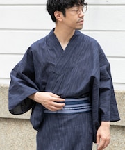 紳士浴衣 綿麻先染め