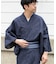 紳士浴衣 綿麻先染め