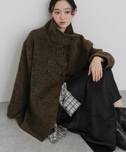 調温ミックスシャギーミドルコート