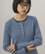 レイヤードライクヘンリーニット