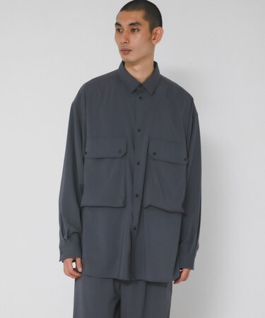 『UVカット/静電気防止/イージーケア』SMOOTH WOOLYLIKE LONG-SLEEVE SHIRTS