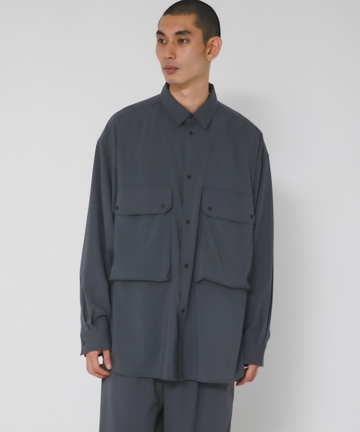 『UVカット/静電気防止/イージーケア』SMOOTH WOOLYLIKE LONG-SLEEVE SHIRTS
