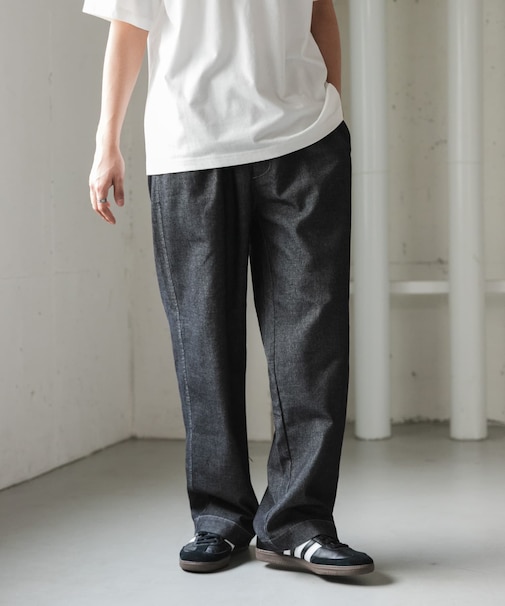 FORK&SPOON メッシュデニムワイドパンツ