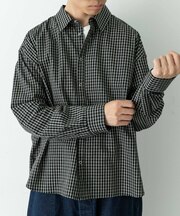 サンドウォッシュチェックレギュラーシャツ