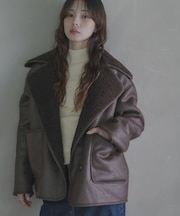 リバーシブルフェイクムートンボアコート