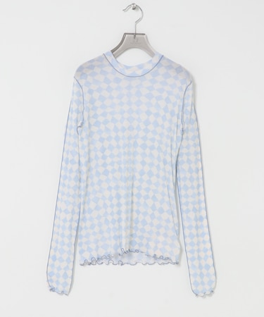 HAKUJI DIAMOND PRINT RIB LONG-SLEEVE PULLOVER