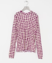 HAKUJI DIAMOND PRINT RIB LONG-SLEEVE PULLOVER