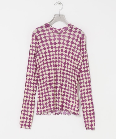 HAKUJI DIAMOND PRINT RIB LONG-SLEEVE PULLOVER