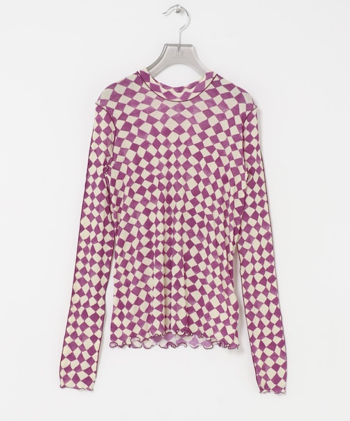 HAKUJI DIAMOND PRINT RIB LONG-SLEEVE PULLOVER